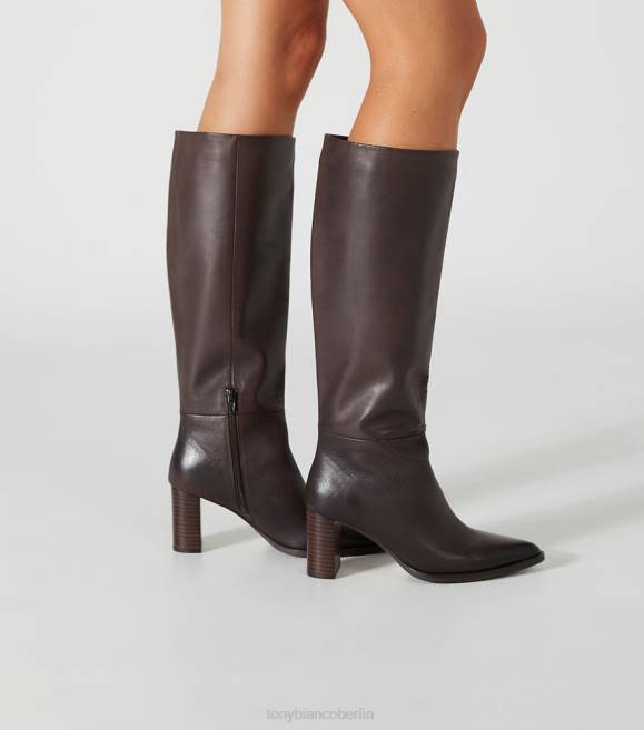 kniehohe Stiefel| de Tony Bianco Frauen Peppe-Kalbsstiefel Schokolade Como 4624415